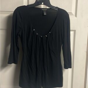White House Black Market Black Blouse